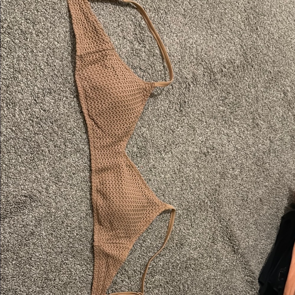 Tan Textured Bikini Top